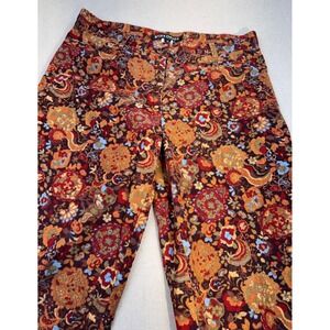 VTG Work Order Floral Tapestry Corduroy Pants Womens Size 8 / 31 Y2K USA Made
